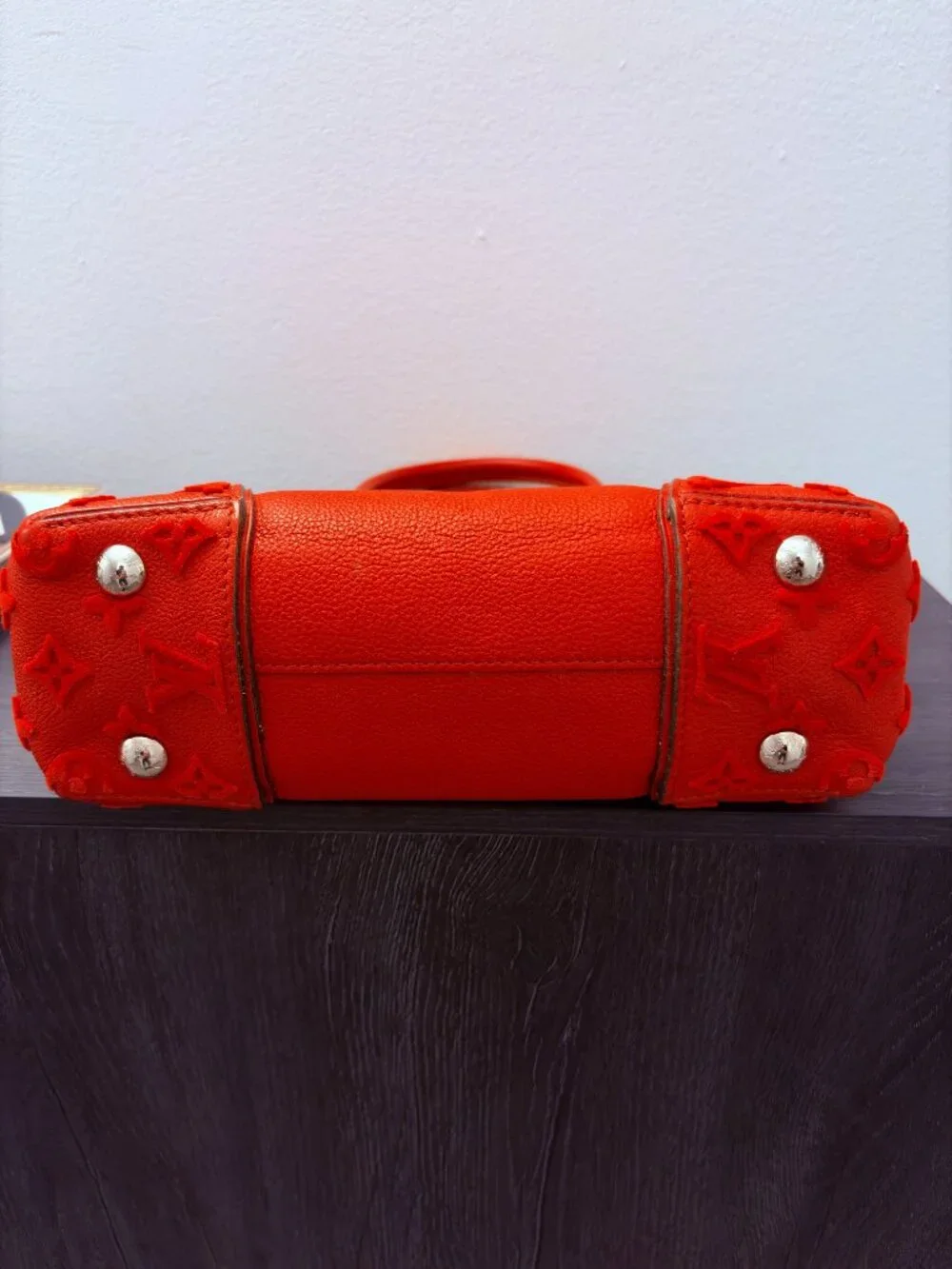 LOUIS VUITTON Veau Cachemire Tote W BB Handbag (RED)